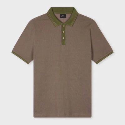 Ps By Paul Smith Khaki Micro Jacquard Organic Cotton Polo Shirt Green