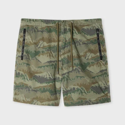 Ps By Paul Smith Khaki 'mountain Camo' Shorts Green