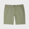 Ps By Paul Smith Khaki Organic Cotton-twill Shorts Green In Green
