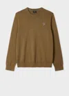 Ps By Paul Smith Khaki Organic Cotton Zebra Logo Sweater Green In Brown