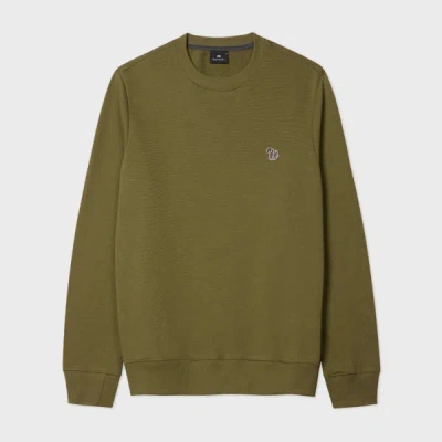 Ps By Paul Smith Khaki Organic Cotton Zebra Logo Sweatshirt Green