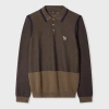 Ps By Paul Smith Khaki Organic Cotton Zebra Polo Sweater Blue In Brown