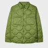 Ps By Paul Smith Khaki Packable Quilted Nylon Shirt Jacket Green In Multi