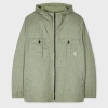 Ps By Paul Smith Khaki Reversible Print Hooded Jacket Green In Green