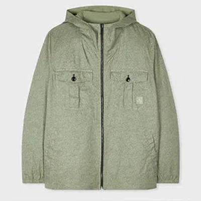Ps By Paul Smith Khaki Reversible Print Hooded Jacket Green