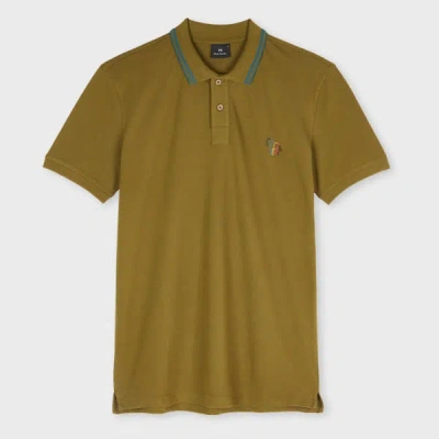 Ps By Paul Smith Khaki Stretch-cotton 'broad Stripe Zebra' Polo Shirt Green