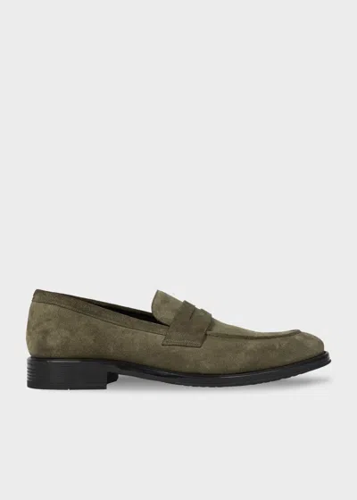 Ps By Paul Smith Khaki Suede 'pierce' Loafers Brown