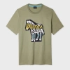 Ps By Paul Smith Khaki 'zebra Cutout' Print T-shirt Green