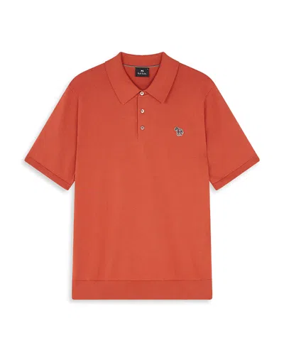 Ps By Paul Smith Knit Polo Sweater In Orange