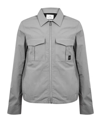 Ps By Paul Smith Lapel Longsleeve Coat In Gray