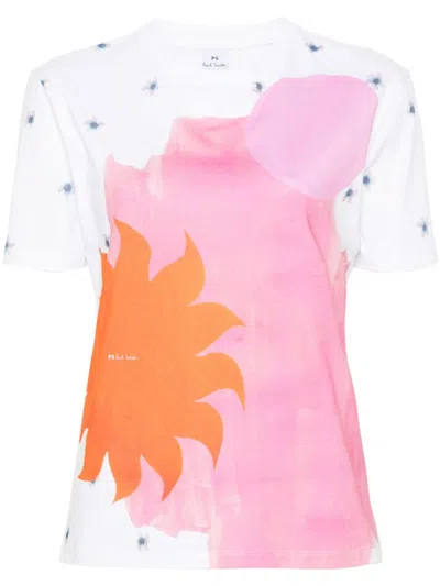 PS BY PAUL SMITH LARGE SUN PRINT COTTON T-SHIRT
