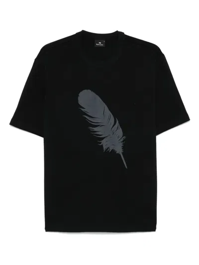 Ps By Paul Smith Leaf-print T-shirt In Black