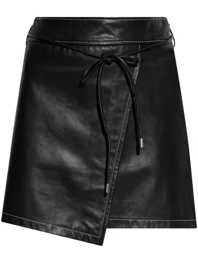 Ps By Paul Smith Leahter Mini Skirt In Black