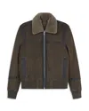 Ps By Paul Smith Brown Zip Shearling Jacket In Brown