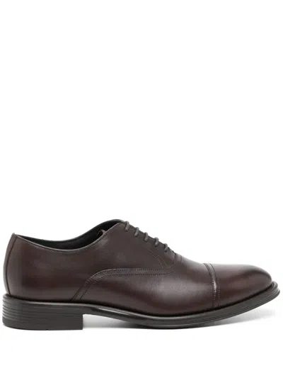 Ps By Paul Smith Leather Oxford Shoes In Brown