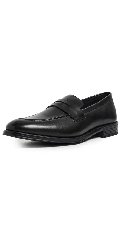 Ps By Paul Smith Leather Pierce Loafers Black In Animal Print
