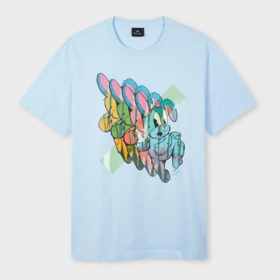 PS BY PAUL SMITH LIGHT BLUE 'BUNNY REPEAT' PRINT T-SHIRT