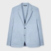 Ps By Paul Smith Light Blue Cotton-linen Twill Patch-pocket Blazer In Blue