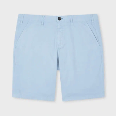 PS BY PAUL SMITH LIGHT BLUE COTTON-TWILL 'BROAD STRIPE ZEBRA' SHORTS