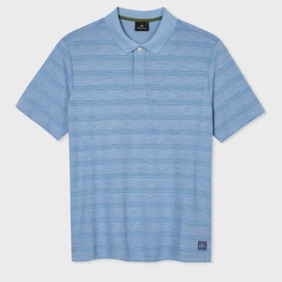 Ps By Paul Smith Light Blue Marl Stripe Polo Shirt