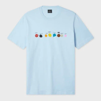 Ps By Paul Smith Light Blue 'paint Dots' Print T-shirt