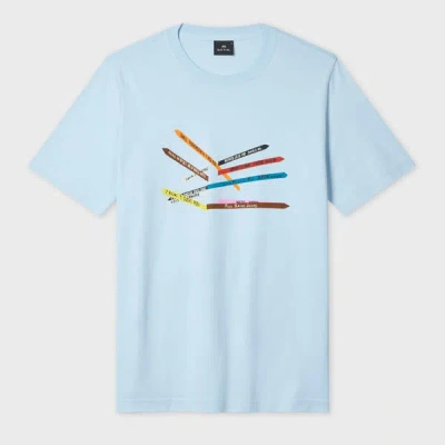 Ps By Paul Smith Light Blue 'sign Posts' Print T-shirt