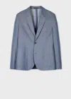 Ps By Paul Smith Light Blue Slub Cotton-blend Unlined Blazer In Blue