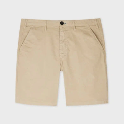 PS BY PAUL SMITH LIGHT TAN COTTON-TWILL 'BROAD STRIPE ZEBRA' SHORTS BROWN