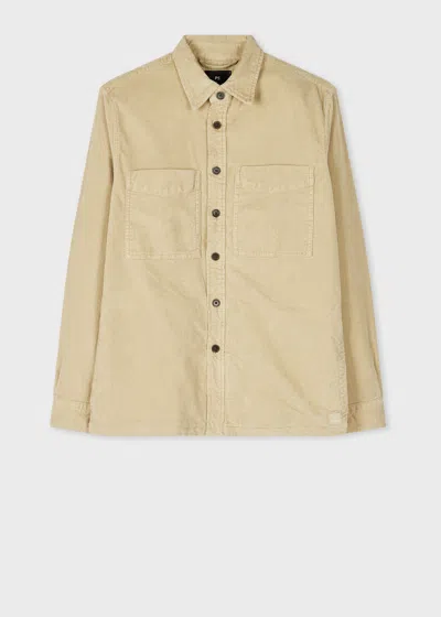 Ps By Paul Smith Light Tan Organic-cotton Corduroy Overshirt Brown
