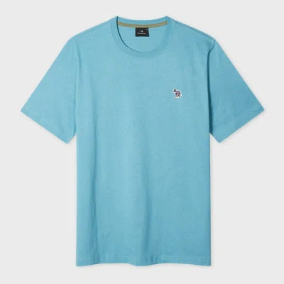 Ps By Paul Smith Light Teal Organic Cotton Zebra Logo T-shirt Green