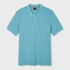 Ps By Paul Smith Light Teal Organic Cotton Zebra Polo Shirt Green In Green