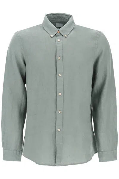 Ps By Paul Smith Linen Button-down Shirt For In Green