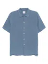 Ps By Paul Smith Washed Blue Linen Short-sleeve Shirt In Blue