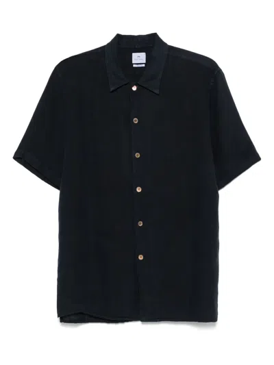 Ps By Paul Smith Linen Shirt In Blue