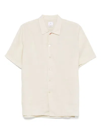 Ps By Paul Smith Linen Shirt In Neutrals