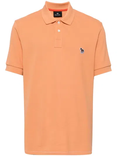 Ps By Paul Smith Logo-appliqué Polo Shirt In Orange