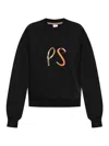 Ps By Paul Smith Spray Swirl Logo-embroidered Sweatshirt In Negro