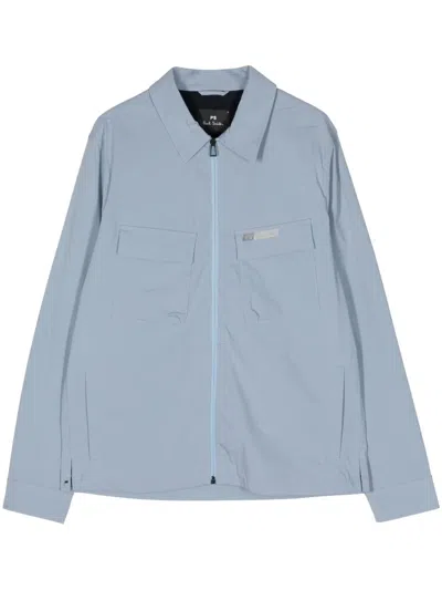 Ps By Paul Smith Logo-debossed Zip-up Jacket In 蓝色