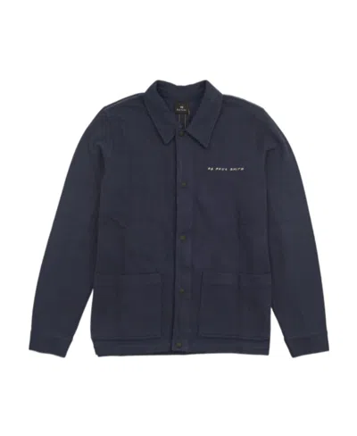 Ps By Paul Smith Logo-embroidered Cardigan In Black
