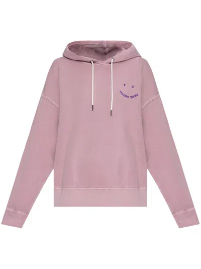 Ps By Paul Smith Logo-embroidered Cotton Hoodie In Pink