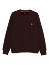 Ps By Paul Smith Logo-embroidered Crew-neck Sweater In Brown