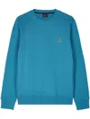 Ps By Paul Smith Teal Blue Zebra Logo Organic Cotton Sweatshirt Green In Blue