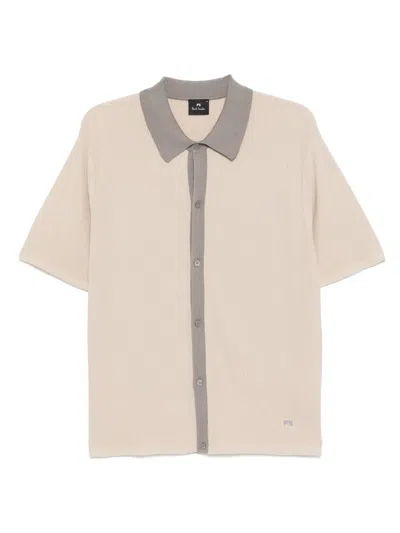 Ps By Paul Smith Logo-embroidered Shirt In Neutral