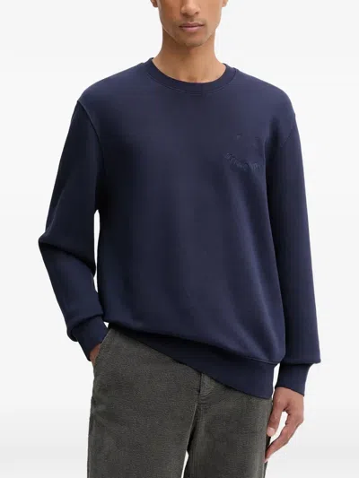 Ps By Paul Smith Logo-embroidered Sweatshirt In Blue