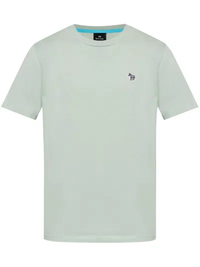 Ps By Paul Smith Logo-embroidered T-shirt In Green