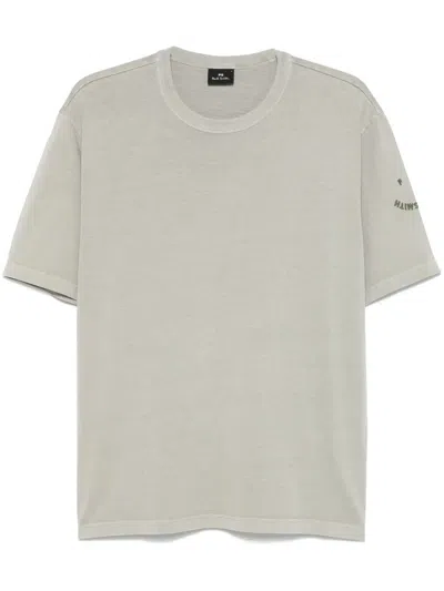 Ps By Paul Smith Logo-embroidered T-shirt In Grey
