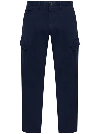 Ps By Paul Smith Logo-embroidered Trousers In Blue