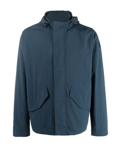 Ps By Paul Smith Logo-patch Hooded Jacket In Blue