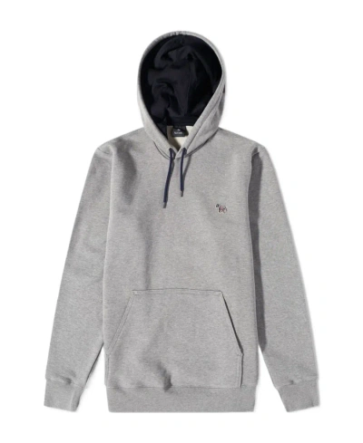 Ps By Paul Smith Logo-patch Long-sleeve Hoodie In Gray