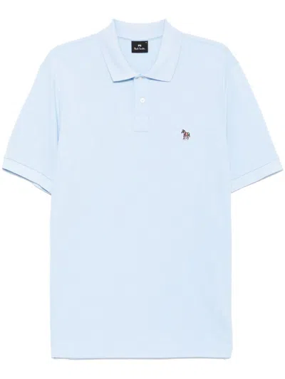 Ps By Paul Smith Logo-patch Polo Shirt In Blue